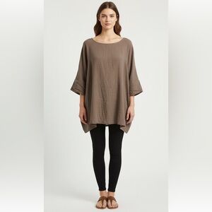 Women's Brown Tunic Top , no brand 100% cotton bought in European small boutique